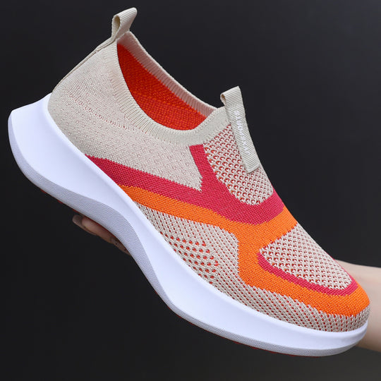 Damen Atmungsaktive Slip-On Sportschuhe mit elastischer Stricktechnologie R&B