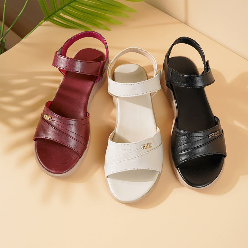 Damen Komfortable Wedge-Sandaletten mit verstellbarem Fesselriemen und ergonomischer Sohle R&B