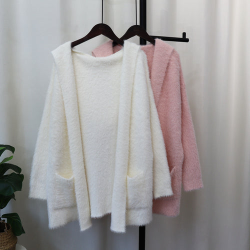 Damen Kuscheliger Cardigan mit langen Ärmeln und praktischen Taschen R&B