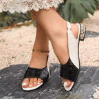 Damen Slingback Sandalen mit modischem Croco-Design und eleganter Absatzdekor