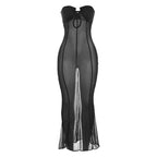 Damen Selbstbewusstes Strandkleid mit verführerischem Cut-Out und raffiniertem Knotendesign R&B