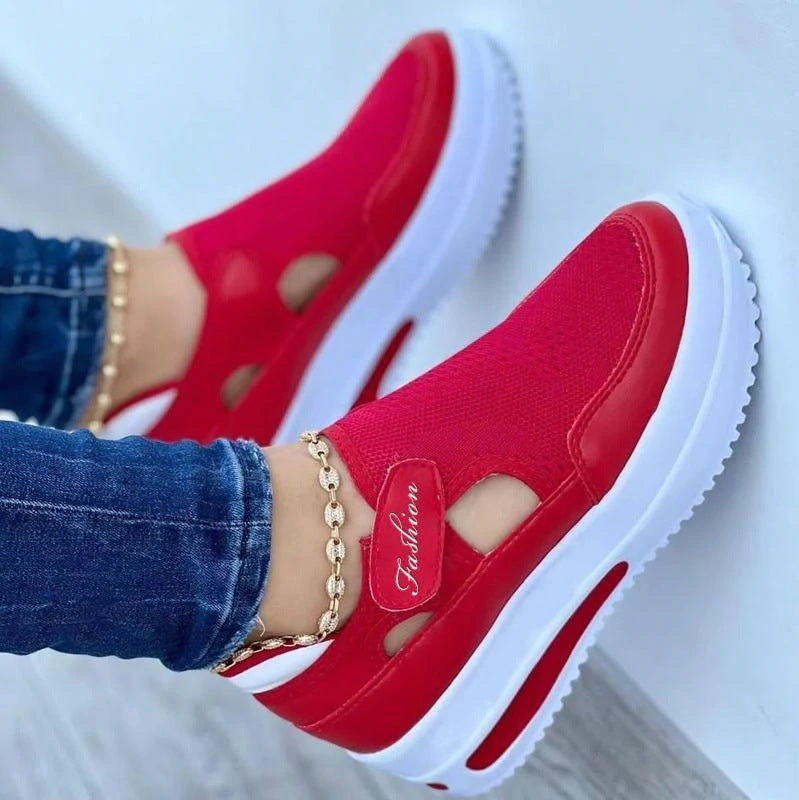 Damen Sportliche Sneaker mit atmungsaktivem Mesh und rutschfester Sohle R&B