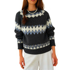 Damen Strickpullover mit grafischem Muster und weichem Material R&B