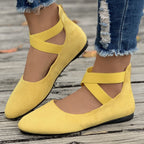 Damen Ballerinas mit elastischen Kreuzgurten R&B