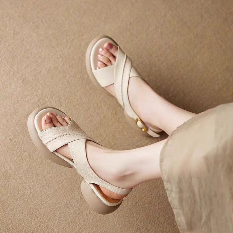 Damen Komfortable Plattform-Sandalen mit verstellbaren Riemen und anatomisch geformtem Fußbett R&B