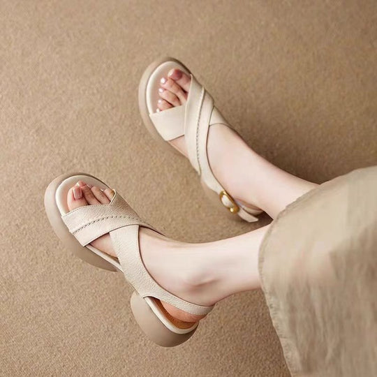 Damen Komfortable Plattform-Sandalen mit verstellbaren Riemen und anatomisch geformtem Fußbett R&B