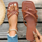 Damen Sandalen mit gekreuzten Riemen R&B