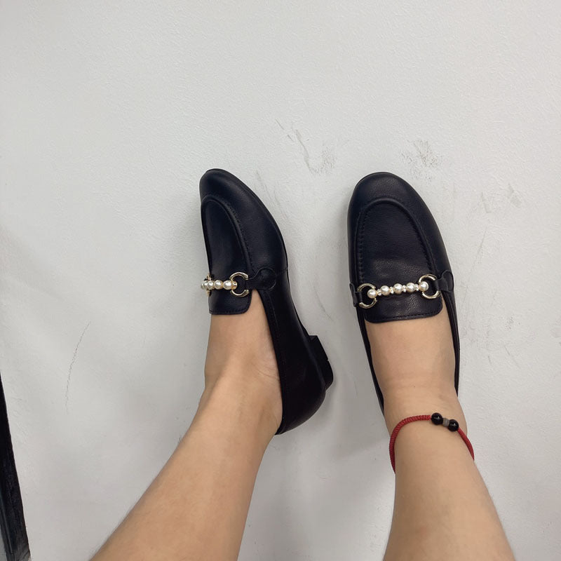 Damen Mokassins mit elegantem Perlen-Akzent