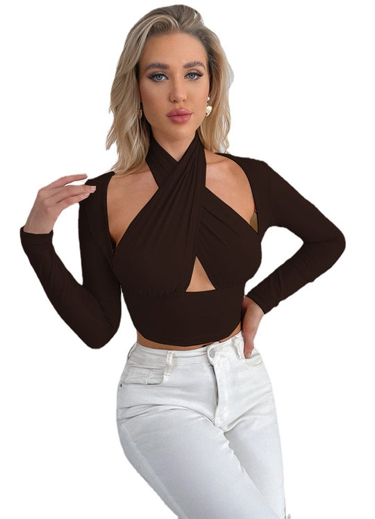 Damen Cropped Top mit innovativem Wickeldesign R&B
