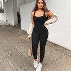 Damen Fashion-Leggings-Overall mit modischem Ripp-Design R&B