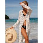 Damen eleganter Häkel-Strandkimono im Boho-Stil mit tiefem V-Ausschnitt R&B