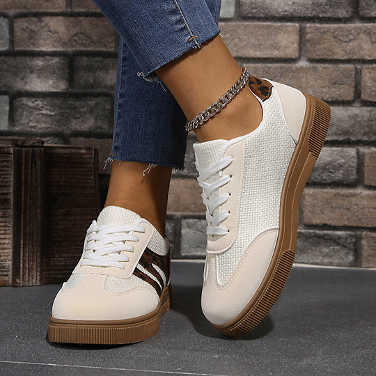Damen Atmungsaktive Sneakers mit trendigen Leo-Akzenten R&B