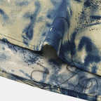 Herren Kurzarmhemd mit kreativem Aquarellmuster und button-down Kragen