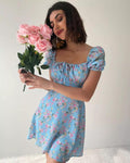 Damen romantisches Blumenkleid R&B