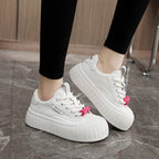 Damen Plateau-Sneaker mit trendiger Gummisohle und bequemer Dämpfung R&B
