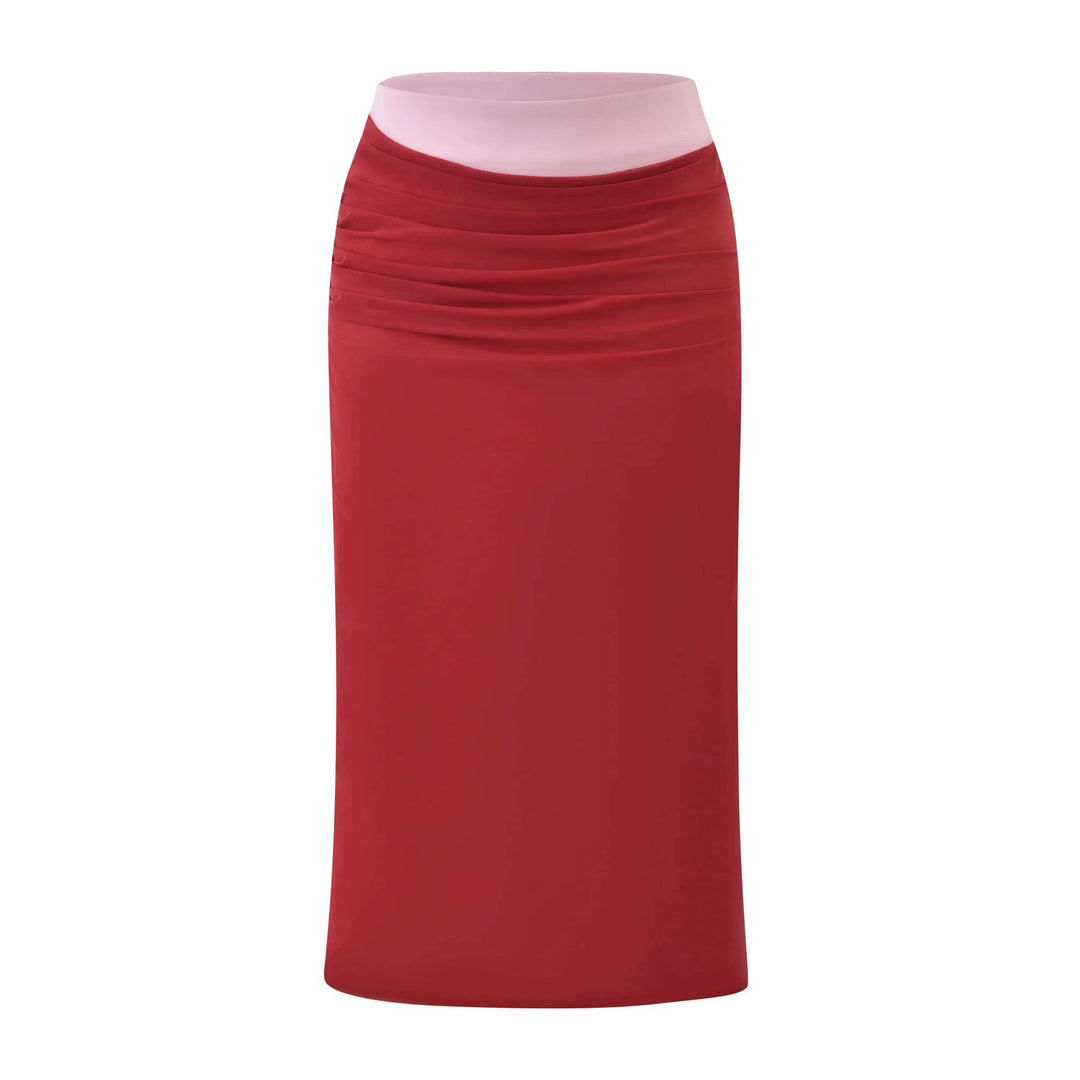 Damen Sexy Crop-Top und Midirock Set R&B