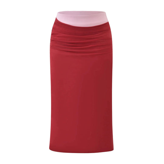 Damen Sexy Crop-Top und Midirock Set R&B