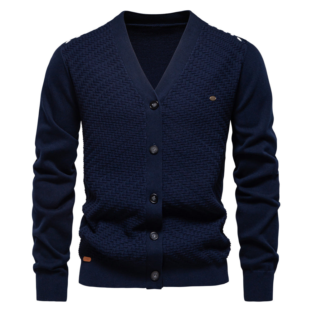 Herren Strickjacke mit strukturiertem Muster R&B