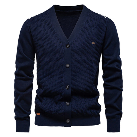Herren Strickjacke mit strukturiertem Muster R&B
