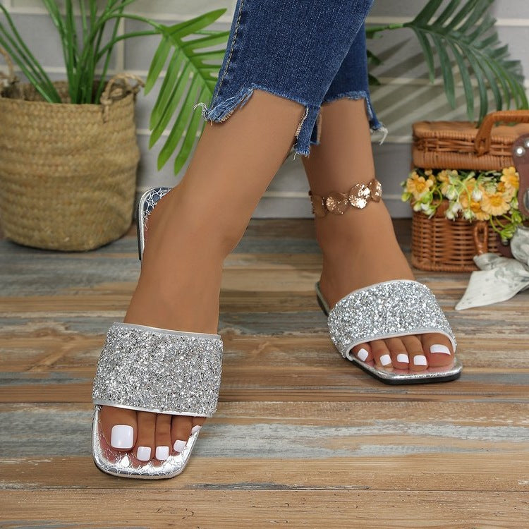 Damen Glitzernde Freizeitsandalen R&B