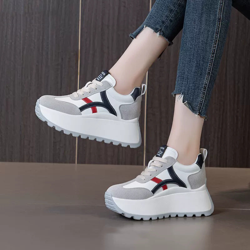 Damen Sportliche Plateau-Sneaker mit modischem Obermaterial und rutschfester Sohle R&B