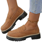 Damen Modische Slip-On Loafer mit komfortablem Plateau und rutschfester Sohle EB