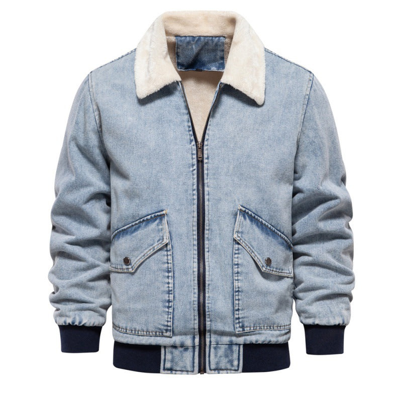 Herren Jeansjacke mit Fleecefutter und praktischen Taschen R&B