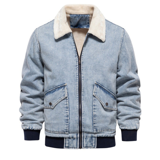Herren Jeansjacke mit Fleecefutter und praktischen Taschen R&B
