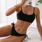 Damen Sport-Bikini mit hochgeschnittenem Slip und verstellbaren Trägern R&B