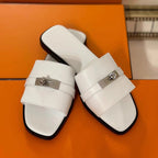 Damen elegante Slides mit luxuriöser Schnallenakzentgestaltung R&B