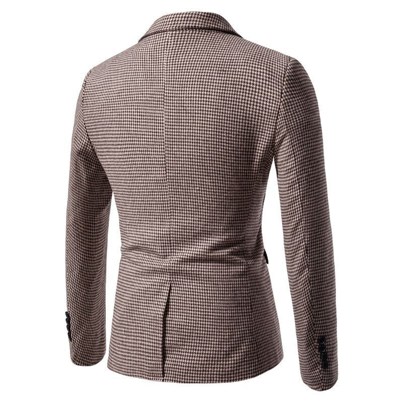 Herren elegante Anzugjacke im klassischen Hahnentritt-Design R&B