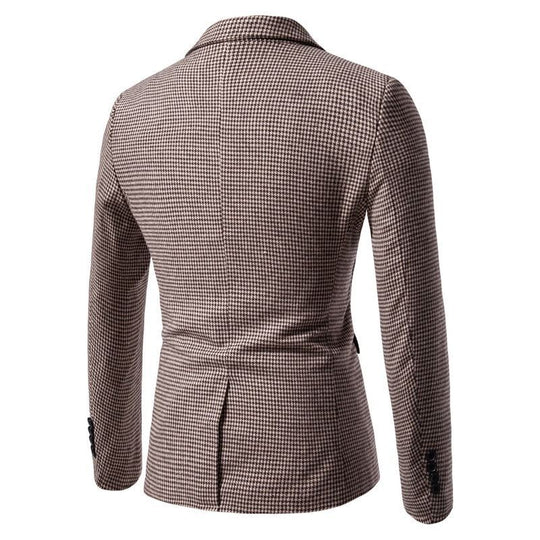 Herren elegante Anzugjacke im klassischen Hahnentritt-Design R&B