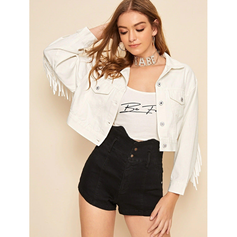 Damen
Kurze Fransenjacke mit trendigem Design und lässigem Schnitt R&B