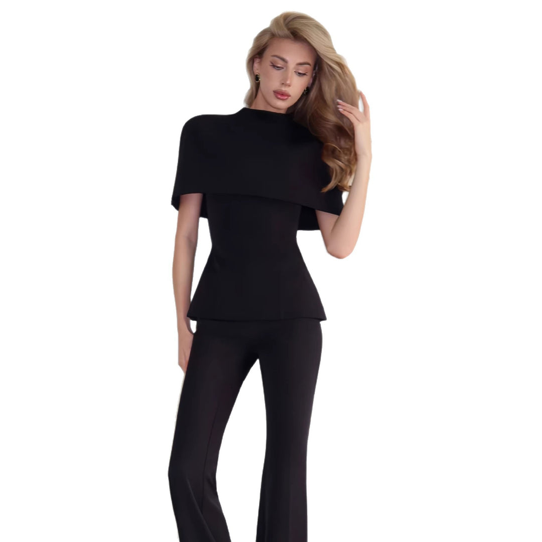 Damen Elegantes Oberteil mit schickem Cape-Ausschnitt und figurbetontem Design R&B