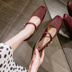 Damen elegante Slingback Ballerinas mit modischem Riemen