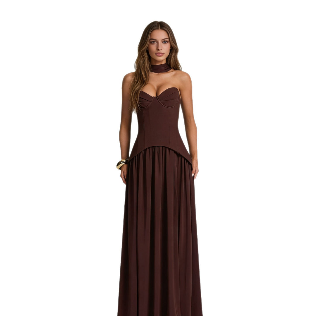 Damen Glamouröses Abendkleid mit schulterfreiem Design und exquisite Drapierung R&B