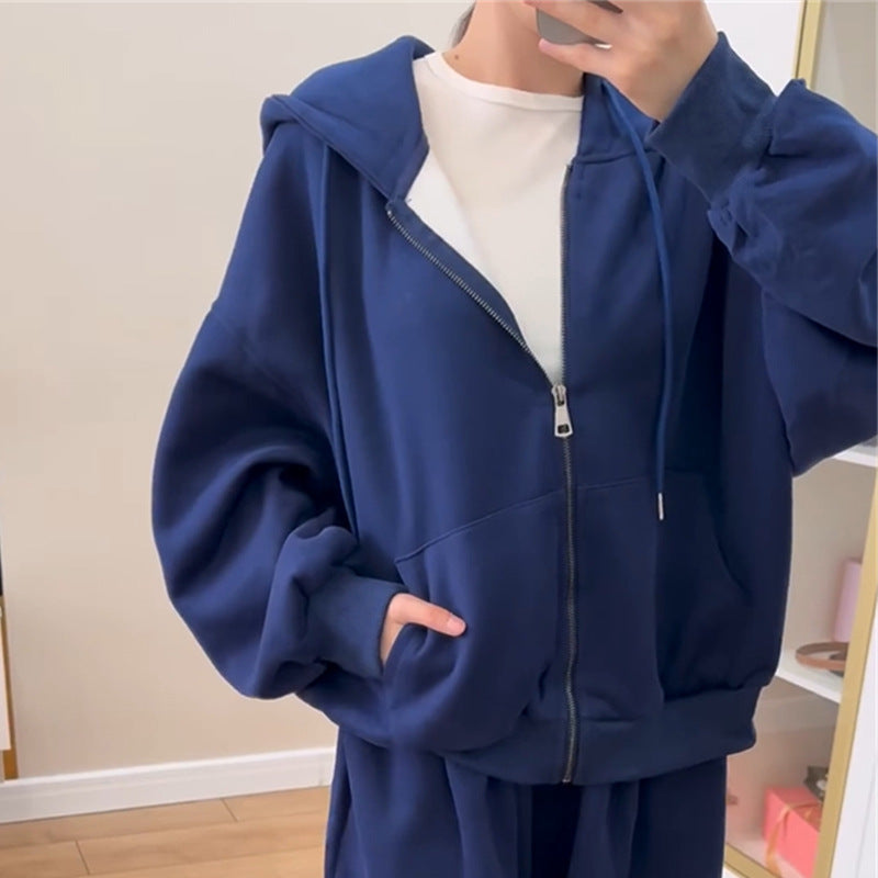 Damen lässiger Hoodie- und Jogginghose-Anzug R&B