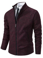 Herren modische Strickjacke mit hohem Kragen und durchgehendem Reißverschluss R&B
