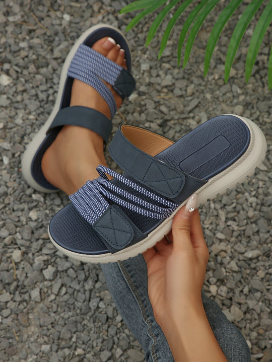 Damen komfortable Riemchensandalen mit elastischem Fußbett R&B