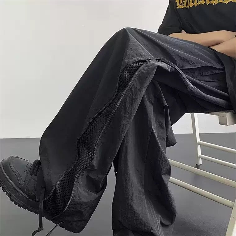 Herren lässige Cargo-Hose mit atmungsaktiven Netzdetails und funktionalen Reißverschlüssen R&B