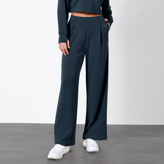 Damen Weit geschnittene Lounge-Hose mit komfortablem Bund und praktischen Taschen R&B