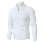 Herren Strickpullover mit hochabschließendem Reißverschluss und modernem Zopfmuster R&B