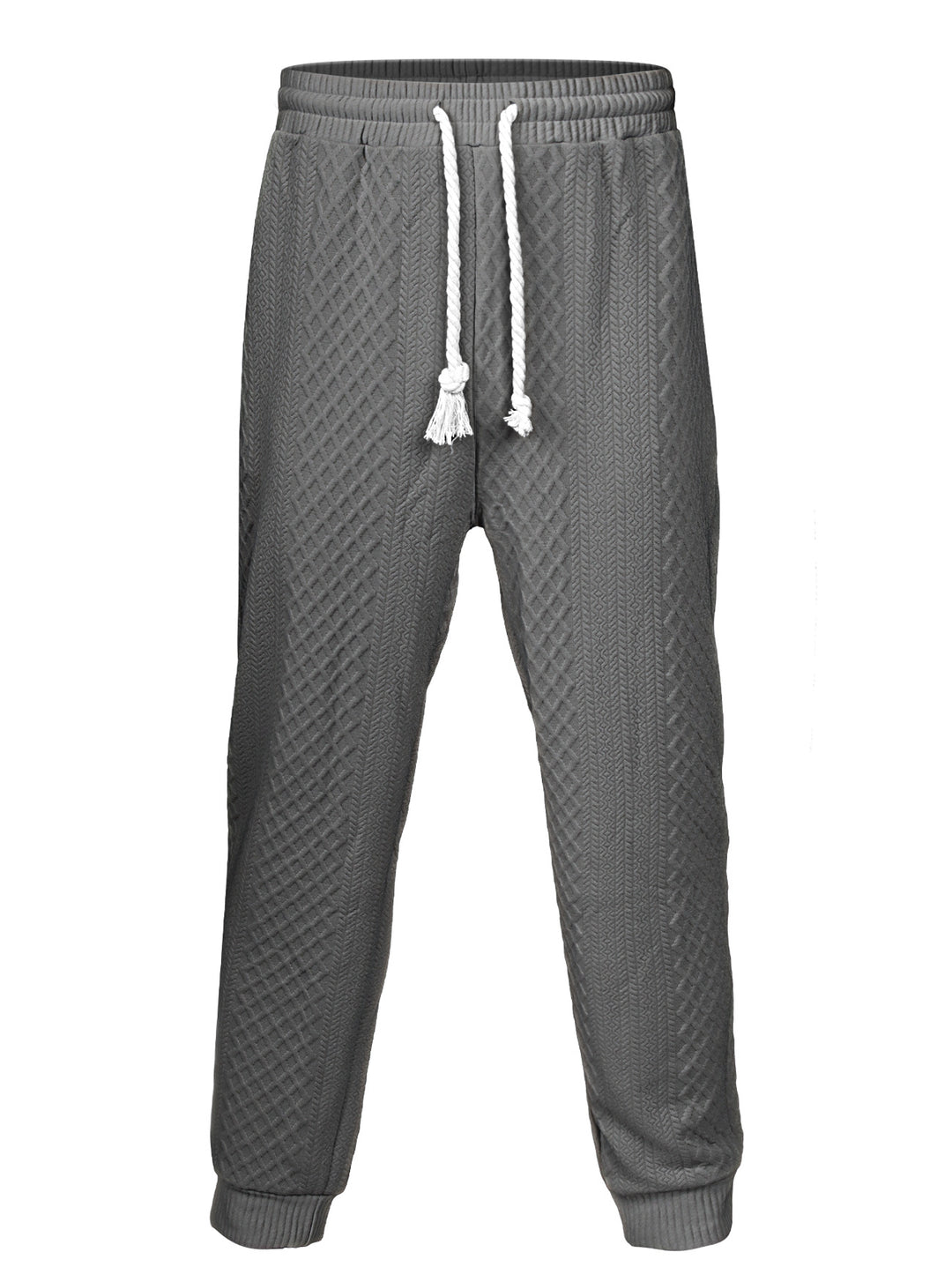 Herren nan Thermo-Zopfstrick-Jogginghose mit breitem Rippenbund und dekorativer Kordel R&B