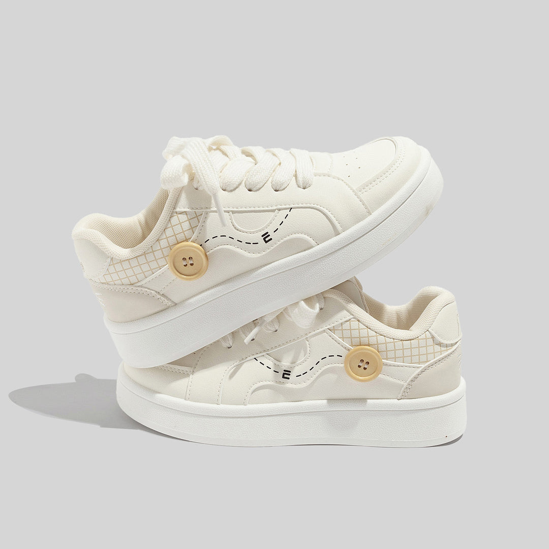 Damen Modische Freizeitschuhe mit einzigartigen Knopf-Details R&B