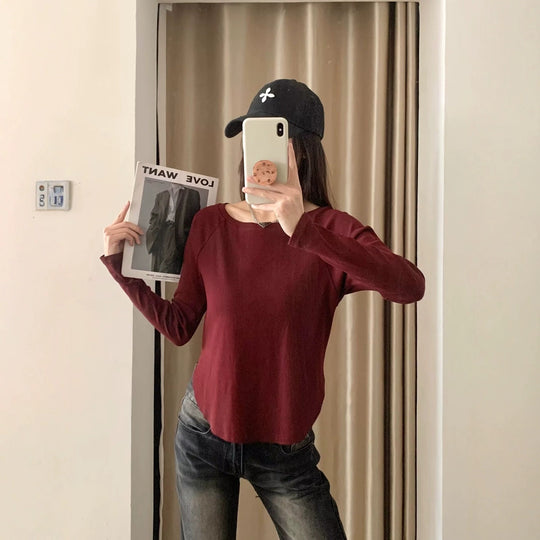 Damen lässiges Langarmshirt R&B