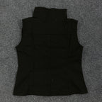 Damen Modische Blusen-Weste mit asymmetrischem Kragen und Knopfverschluss R&B