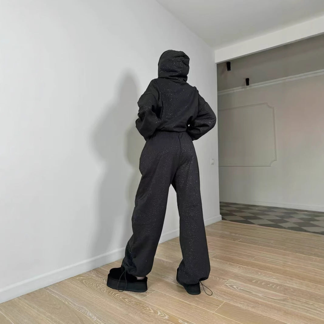 Damen Urbaner Oversized Sweatanzug mit glitzernden Akzenten R&B