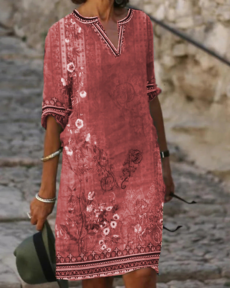 Damen luftiges Sommerkleid mit floralem Design R&B