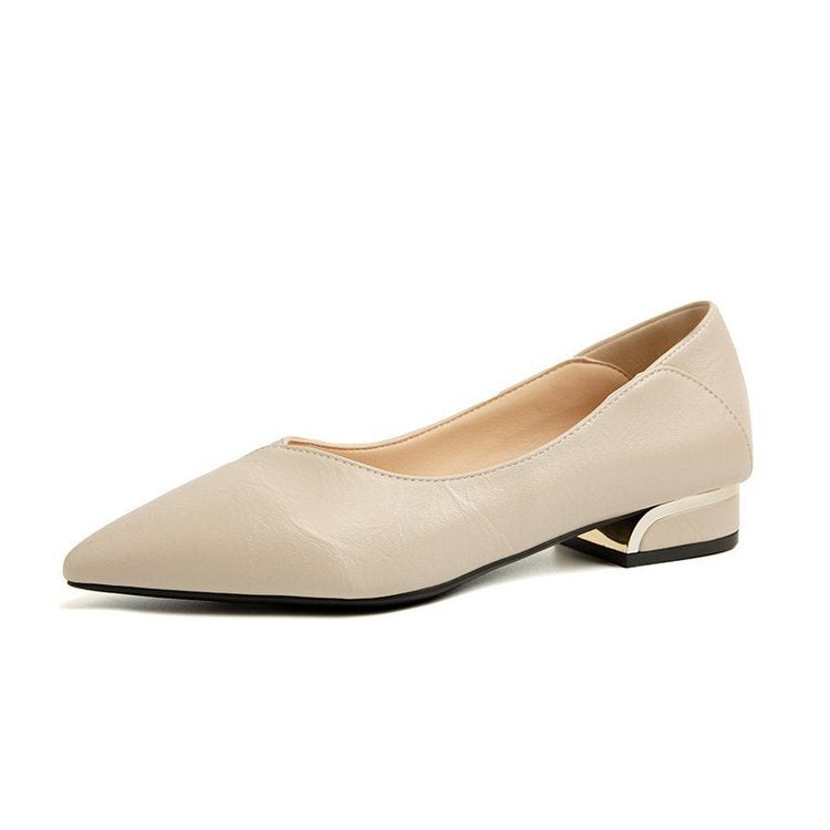Damen elegante Spitze Ballerinas mit modischem Absatz R&B