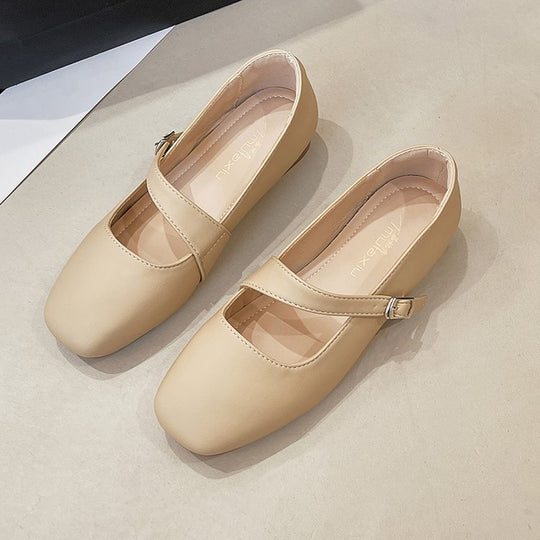 Damen bequeme Ballerinas mit verstellbarem Riemen R&B